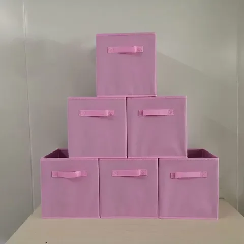 

Folding Non-woven Fabric Storage Box Cube Bin For Children Toys Sundries Organizer Storage Bins With Handle Storage Basket