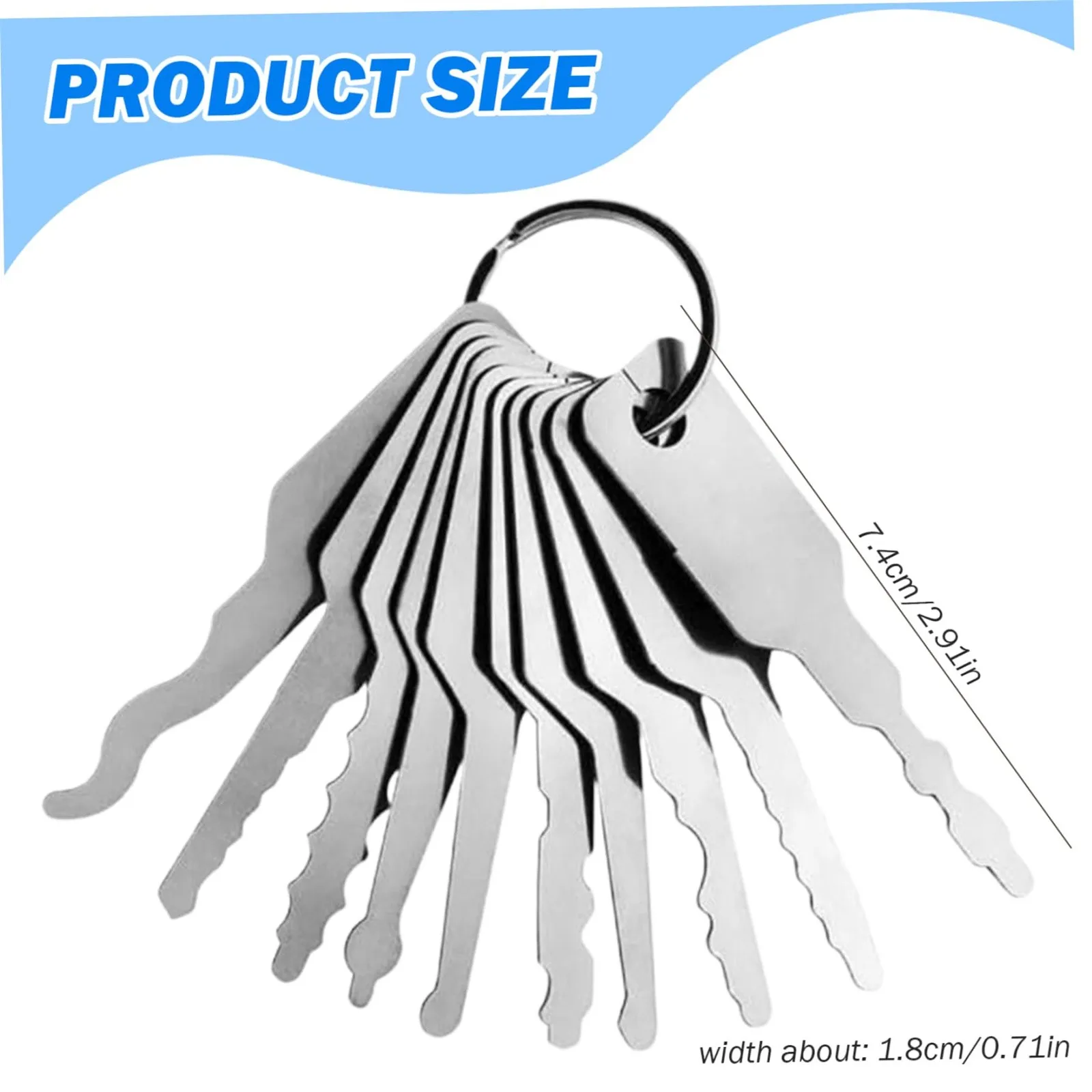 10pcs Stainless Steel Keys,Master Keys Replacement Skeleton Lock Pick Set,Multiple Shapes Emergency Tool For Bathroom Locks Car