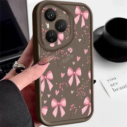 Elegant Pink Bowknot Soft TPU Silicone Phone Case - Honor X6c (B024 Coffee)
