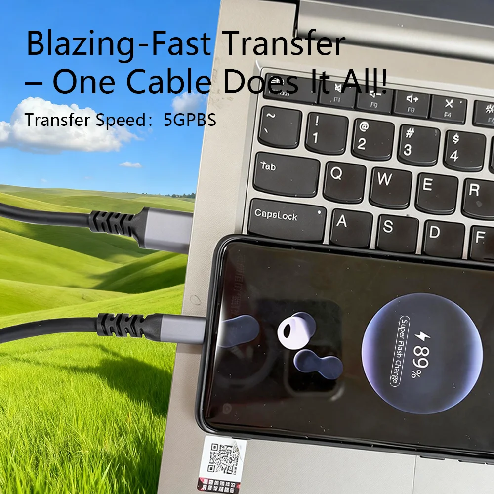USB 3.0 to Type C 어댑터 케이블, 고속 충전 및 데이터 전송용, 스마트폰 및 노트북 호환, 고속 동기화 코드