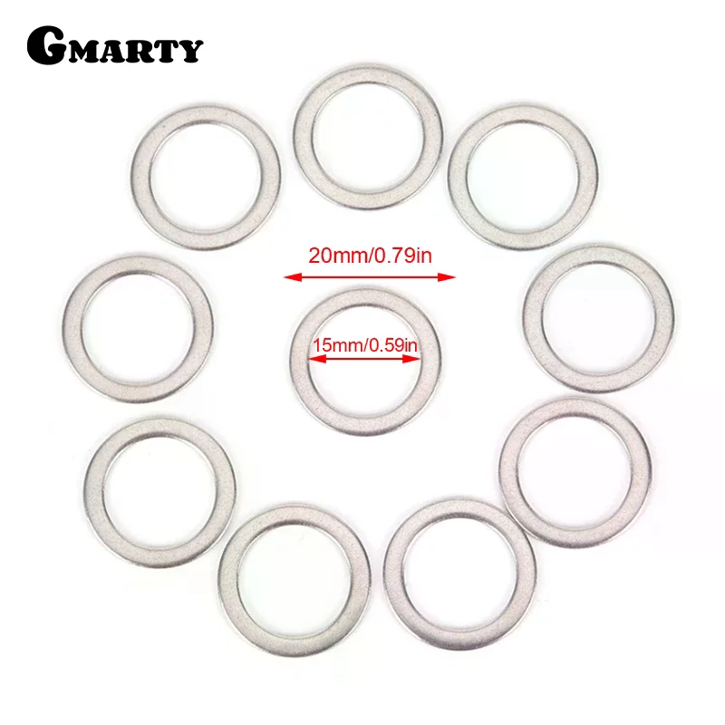 10Pcs 2cm 스테인레스 스틸 자전거 페달 스페이서 크랭크 사이클링 MTB 자전거 스테인레스 스틸 링 와셔