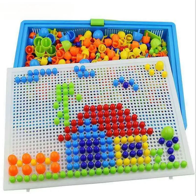 3D Puzzle Toys 296pcs 3D Puzzle Educational STEM Toys Mushroom Grain Design Boxed Building Board Games for Kids Learning Activities