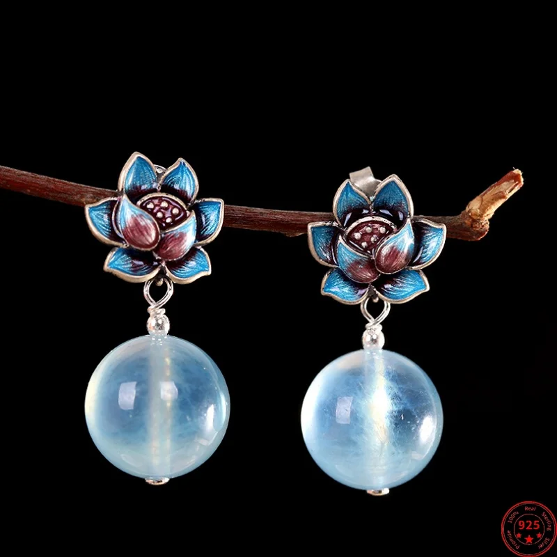 

Женские серьги-подвески из серебра 925 пробы, с эмалью