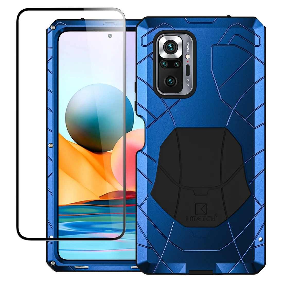 

For Xiaomi Redmi Note10 pro Case Hard Aluminum Metal Heavy Duty Protection Cover for Redmi Note 10Pro Tempered Glass Gift