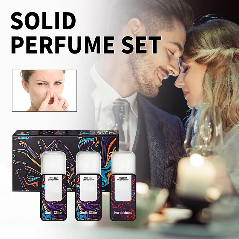 

3pcs/set Neutral Solid Balm Perfumes For Men And Women Portable Fragrances Long-lasting Perfume Cream Set Deodorant Body Aroma