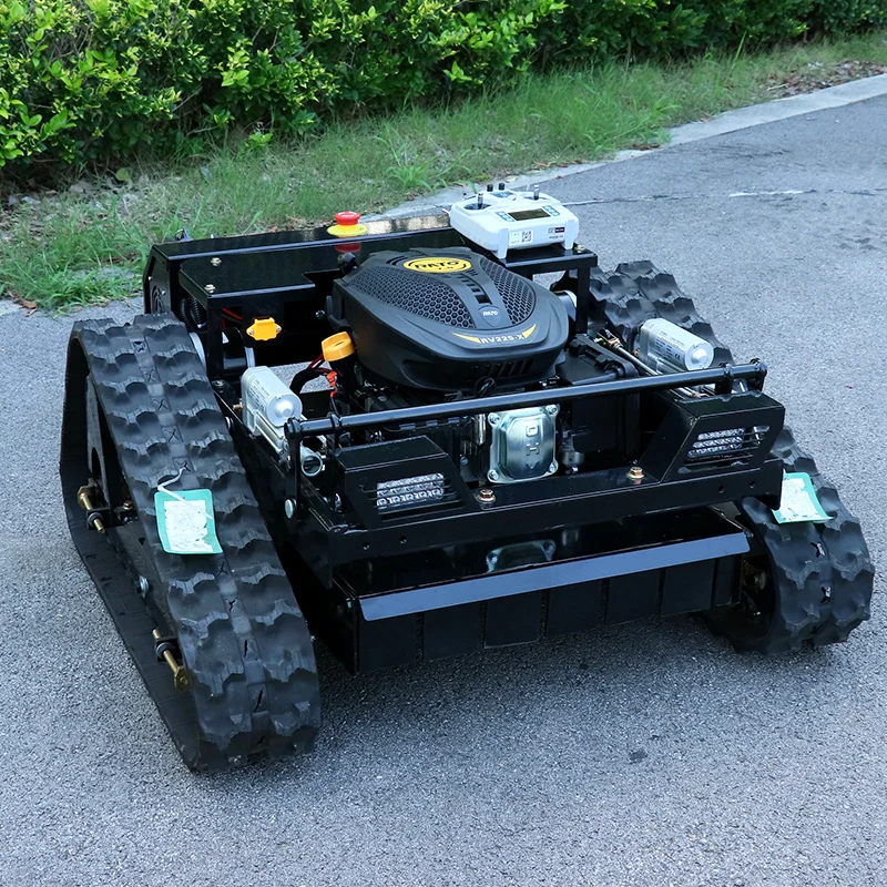 Customized Factory Supply Small Remote Control Crawler Mower Mini Grass Cutter Gasoline Engine Lawn Mower for Sale 4