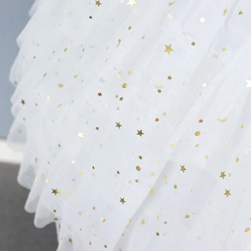 Women Lolita Skirts Crinoline Petticoat Wedding Party Underskirt Elastic Waist 2 Hoop Chiffon Gothic Skirt for Cosplay