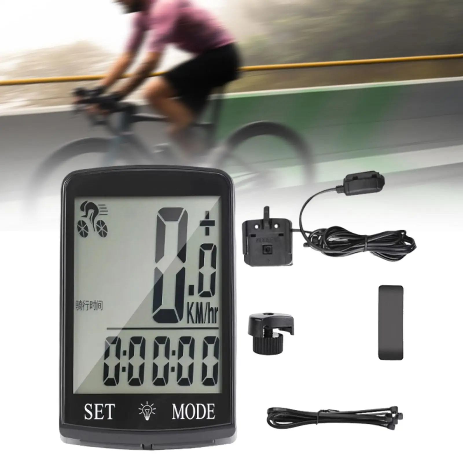 Bike Computer with 3'' Large LCD Display Compact Cycling Computer Odometer Bike Computer with 3'' Large LCD Display Compact Cycling Computer Odometer