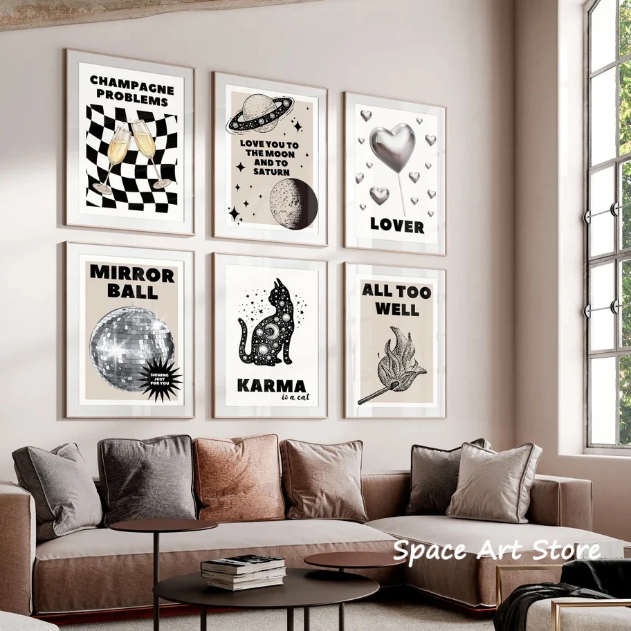 Modern Taylor-Swift Midnights Evermore Album Poster Fashion Canvas Painting Hd Print Wall Art Picture Living Room Home Decor