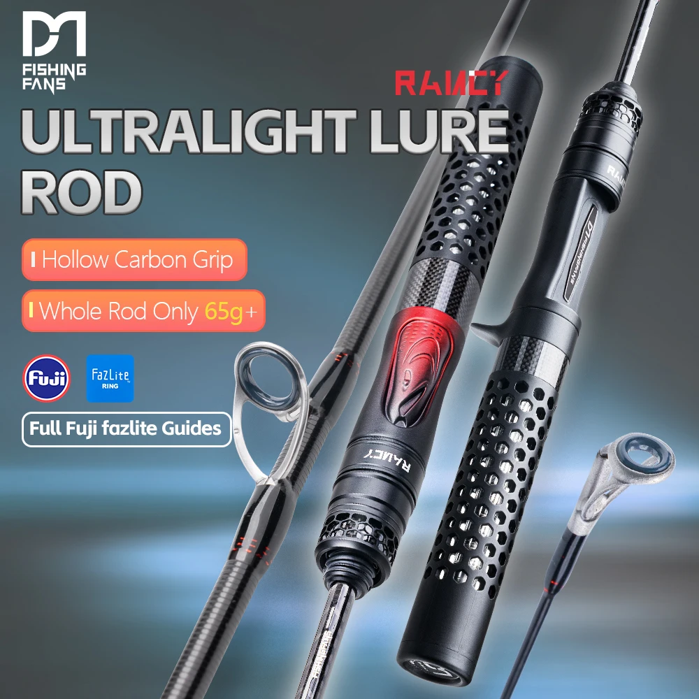 FISHINGFANS RANCY 3.0 T1100カーボンブランク超軽量UL FUJI FAZLITEガイド 1-6gルアーウェイト中空カーボンハンドル釣り竿