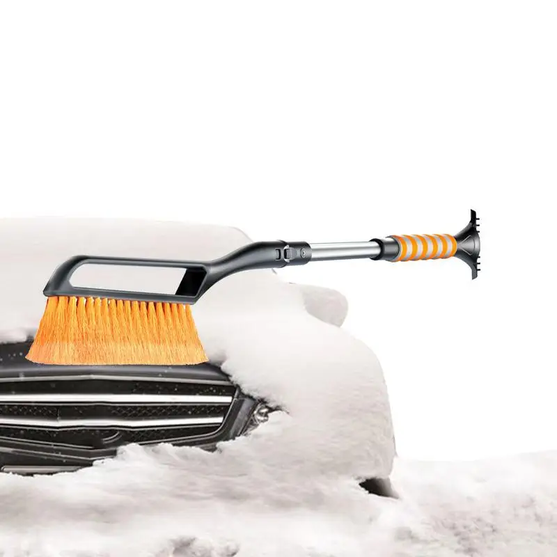 

Ice Scrapers For Car Windshield 2-In-1 Snow Remover Tool Lightweight Large Ice Sweeper For SUV Or Truck With Foam Grip Blue And