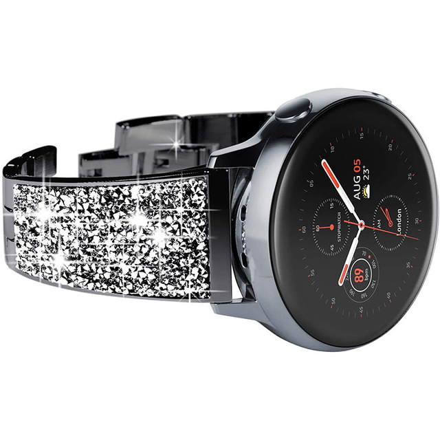 22MM Diamond Stainless Steel Strap for Samsung Galaxy Active 2 40 44mm Band 42 46mm for Samsung Gear S3 Classic/Frontier Belt