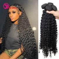 Extensions de Cheveux Humains Ondulés Profonds, Lots de Cheveux Bouclés Birmans, Cheveux Naturels Ondulés Effet Eau, 1/3/4 Pièces 1