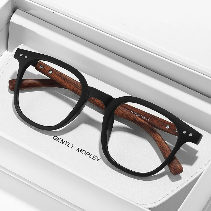 anti blue light glasses wooden grain leg TR90 for computer glass frames F83026