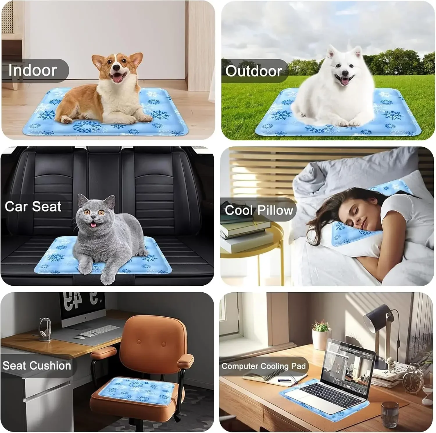 Pet Cooling Mat For Dogs And Cats, Reusable Ice Blanket For Pets_voghion.com