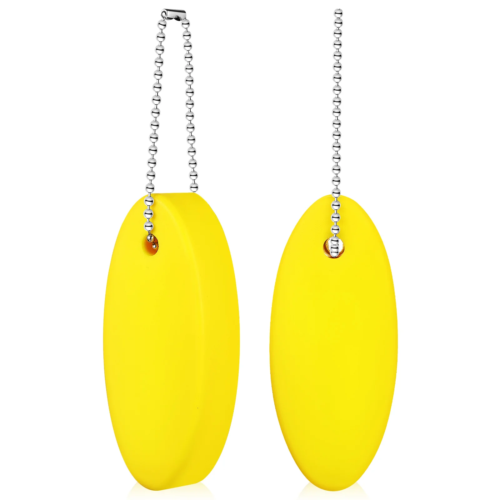 

2 Pcs Floating Key Pendant Oval Flaoting Holder Chain Keychains Fob for Boating