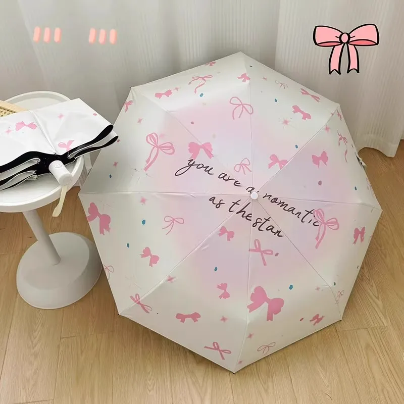 Gradient Love Ins Wind Automatic Umbrella Sun Rain Dual-purpose Sunshade Sun Protection UV Anti-Volk Nickel Umbrella Folding