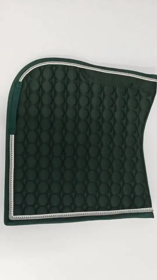 High Quality Horse Riding Products Matching Saddle Pads Set Hunter Green Equestrian Equine Saddle Clothes Ear Bonnet Polo Wraps