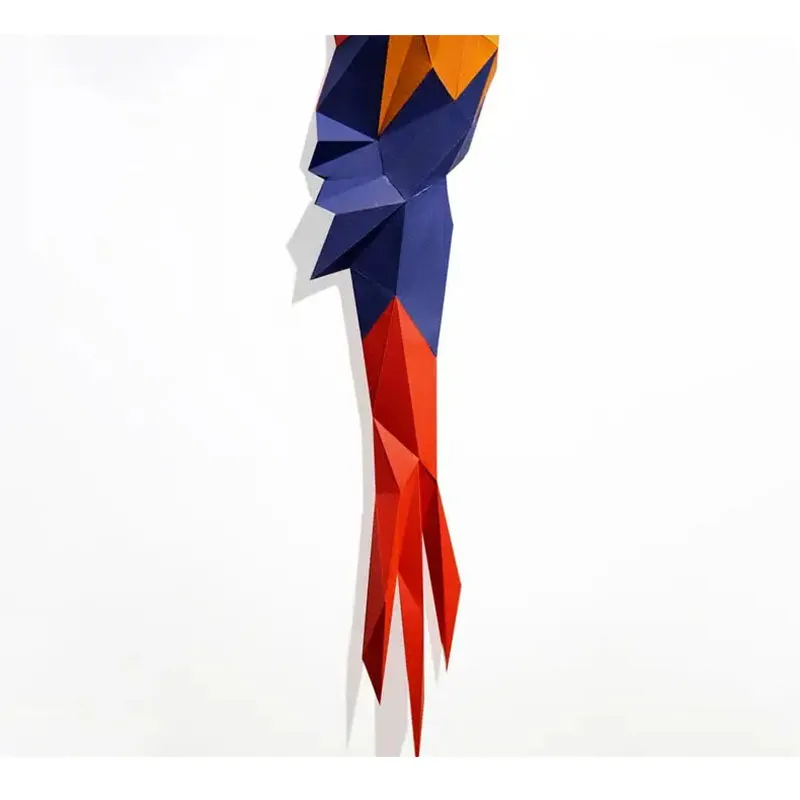 앵무새 3D 종이 모델 DIY 종이, 새 동물 걸이식 벽 장식, 홈 룸 장식, 낮은 폴리, 마코 종이 공예, 성인 장난감