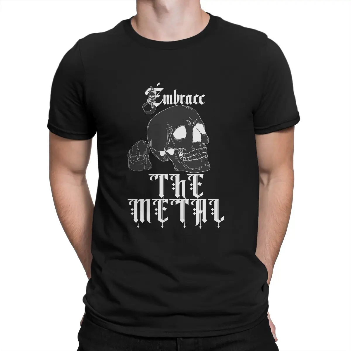 

Metal Band T Shirts for Men Cotton Vintage T-Shirts Round Neck Embrace Tee Shirt Short Sleeve Clothing 6XL