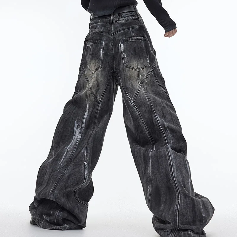 FEWQ Men Jeans Wide Leg Loose Fitting Niche Casual Pants High Waisted Male Trousers 2024 New Streetwear Fashion Autumn 24X1714 4