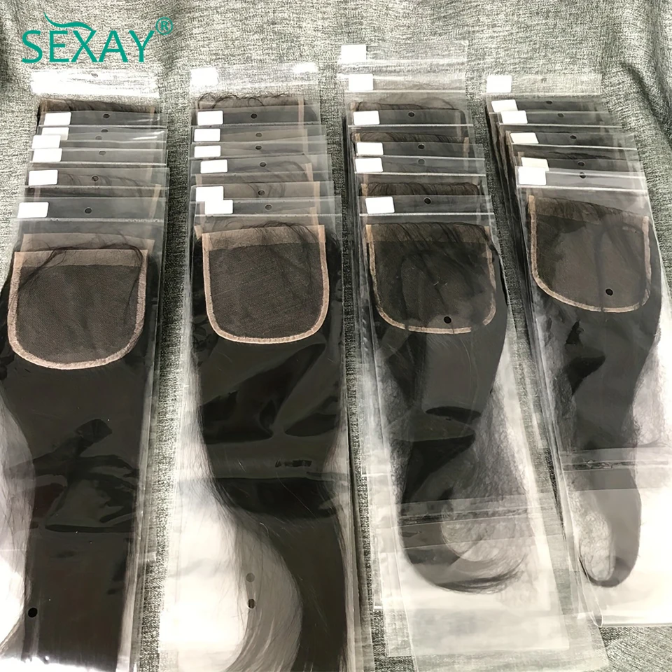 5x5 Transparent Lace Closure Brazilian Straight Human Hair Closures 1 Pc Free Part HD Lace Closure Pre Plucked With Baby Hair