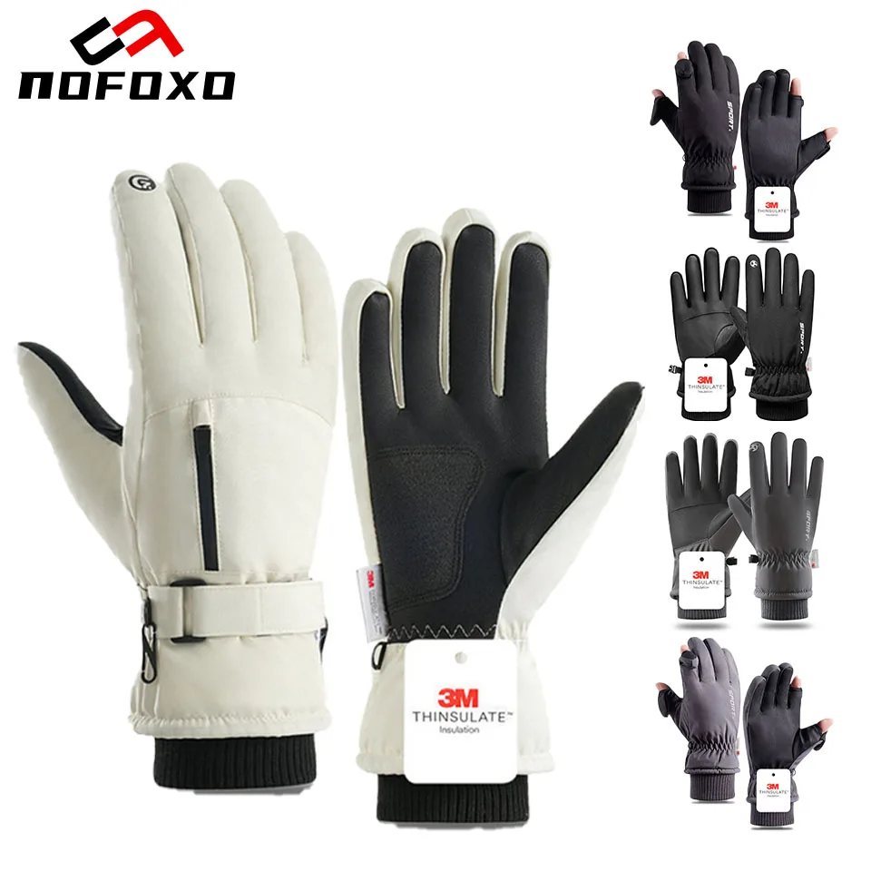 NOFOXO Winter Thermal Skiing Gloves Waterproof Touch Screen Gloves Outdoor Sports Warm Cycling Fishing Running Gloves Men Women 1 NOFOXO Winter Thermal Skiing Gloves Waterproof Touch Screen Gloves Outdoor Sports Warm Cycling Fishing Running Gloves Men Women 1