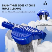 Brosse à dents manuelle 3D 6 pièces brosse à dents souple en forme de U à trois côtés pour le nettoyage buccal complet pour adultes, hommes et femmes, coup 2