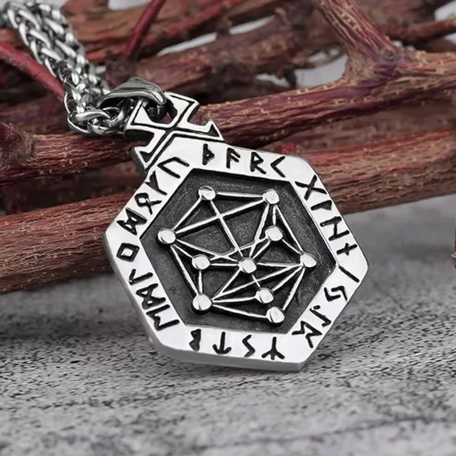 Men Nordic Viking Kabbalah Tree of Life  Rune Pendant stainless steel jewerely Fashion Jewelry Best selection of men's necklaces