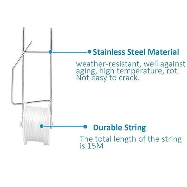 6Db/10Db Paradicsomos Rácsos Görgőhorog Paradicsom Tartóhorgok, 15 Méteres Szőlő Támaszkötél Kötélkerti Virággyár Készlet - Image 4