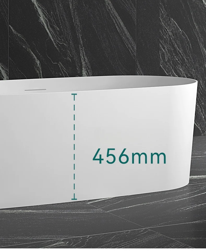Modern White Acrylic Freestanding Bathtub Rectangular Soaking Bath Drainer Luxurious Indoor Hotel Villa Apartment Whirlpool