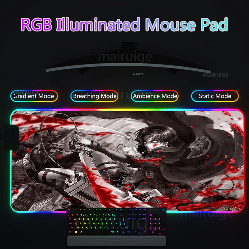 Коврик для мыши Levi Eren RGB со светодиодной подсветкой игровой коврик клавиатуры