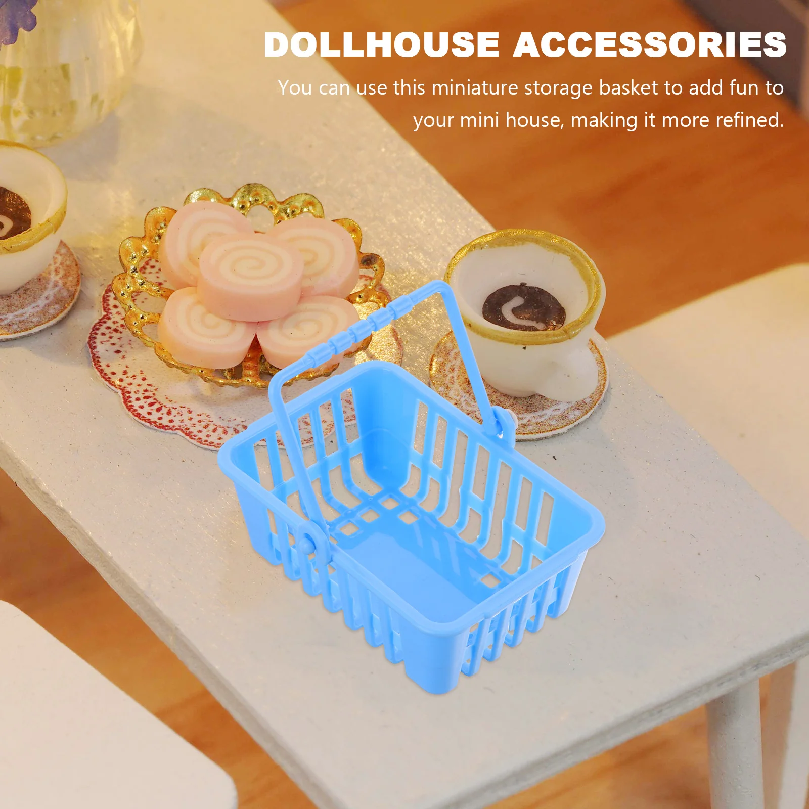 12 Pcs House Shopping Basket Tiny Mini Baskets with Handles Picnic Grocery Toy Children Room Miniature 4