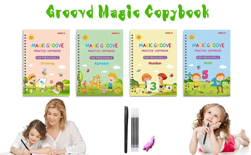 Children's Groovd Magic Copybook Grooved Handwriting Book Practice Magic  Copybooks Groovd Libros Livros Libro Art - AliExpress