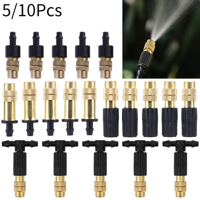 5/10Pcs 4/7PVC Outdoor Misting Cooling System Garden Irrigation Watering 1/4'' Brass Adjustable Garden Micro Sprinkler