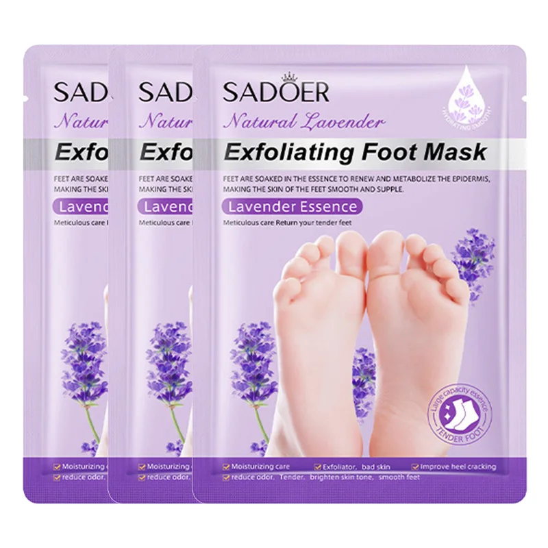 

3 Pairs Lavender Feet Exfoliating Foot Mask Pedicure SPA Foot Bath Masks Moisturizing Dead Skin Remover Feet Peeling Mask