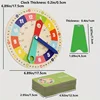 Wooden Clock Model Teaching Aid Montessori Learning Clocks with Cards Kindergartner Toy for Game Interaction Playroom Wall 6