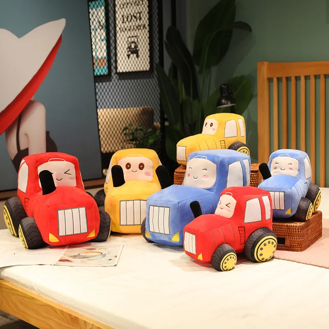 Kawaii Traktor Peluche Spielzeug Schöne Simulation Auto Plüsch Puppen  Gefüllte weiche Cartoon Traktor Kissen Jungen Kreatives Geburtstagsgeschenk