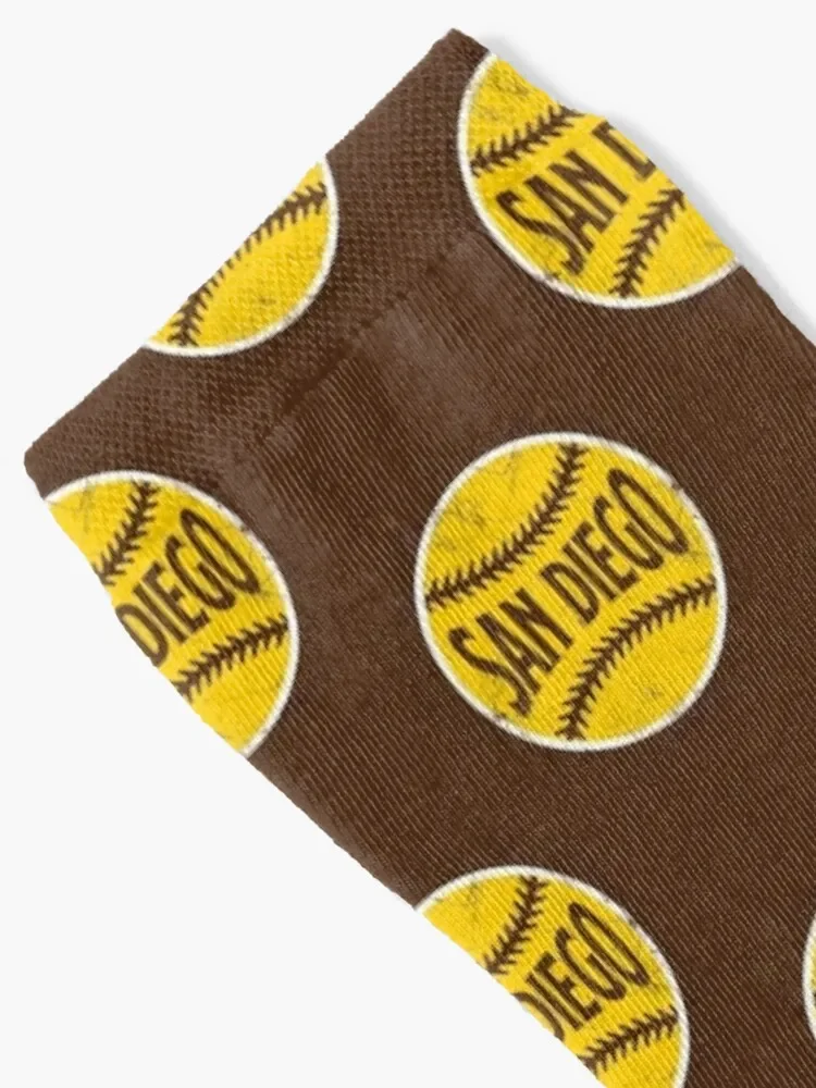 San Diego Retro Baseball - Brown Socks floor luxury Men Socks Luxury Brand Women's