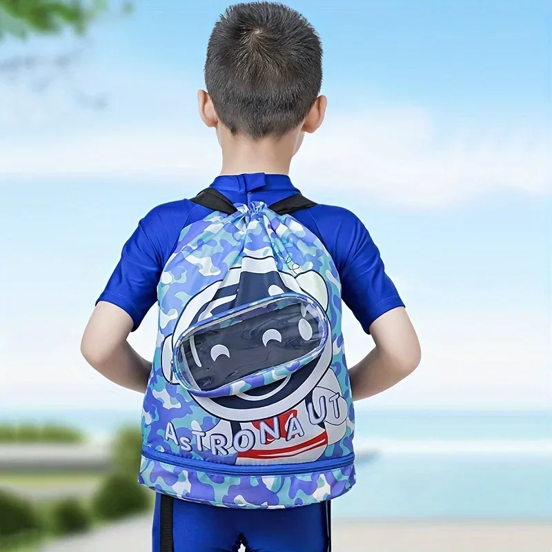 Swimming Bag New Cartoon Waterproof Storage Shoulder Packs Children's Backpack Wet Dry Separation Bags Boys Girls Washing Pouch
