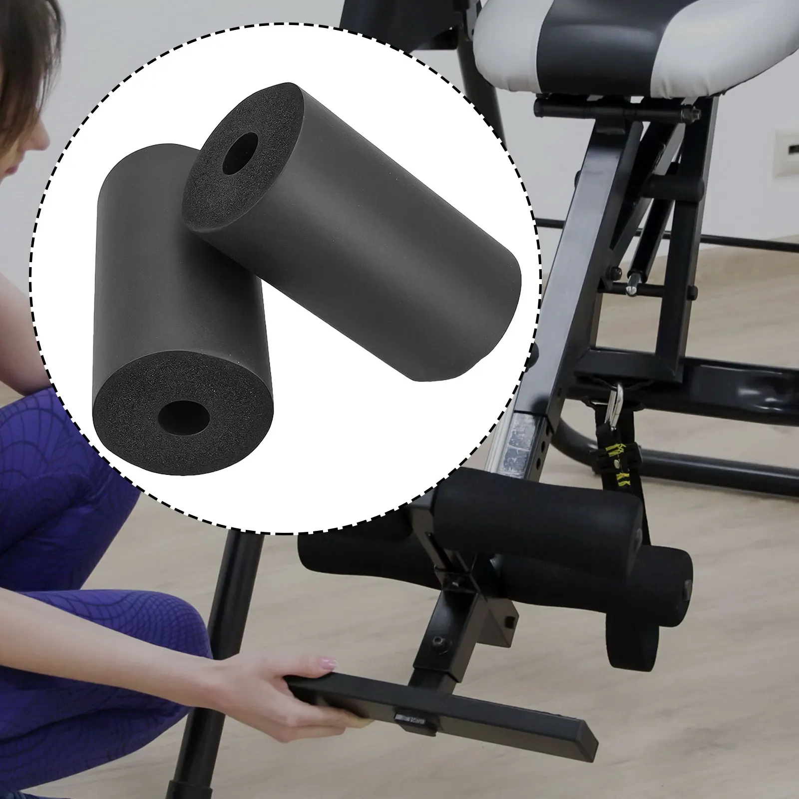 2PCS Fuß Schaum Für Pads Rollen Ersatz Für Bein Verlängerung Für Hantelbank Für Gym Übung Maschinen Fuß Schaum Pads – Detail 7