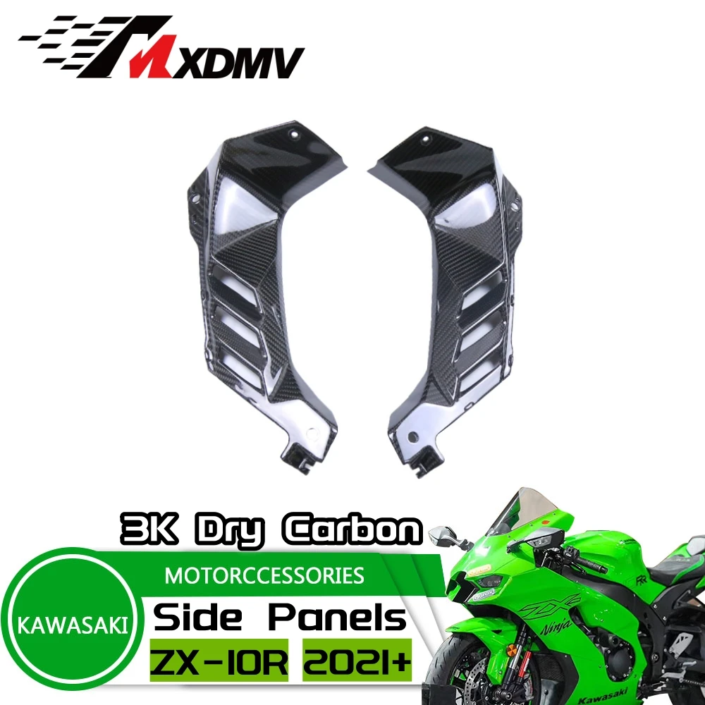 

3K полностью сухой 100% углеродное волокно, комплект внутренних панелей для капота, комплекты для корпуса мотоцикла Kawasaki ZX10R 2022 ZX-10RR 2021 2022 2023