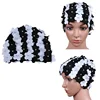 1pc Swimming Cap Women Pearl Sewed Floral Elastic Breathable Quick Dry Bathing Hat Sportswear For Long Hair 1