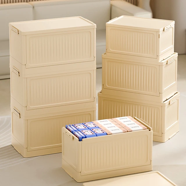 Boîte de rangement pliante multifonction, 1 pièce, conteneur organisateur pliable en plastique, fournitures de rangement d'articles divers, boîte de rangement avec couvercle 6