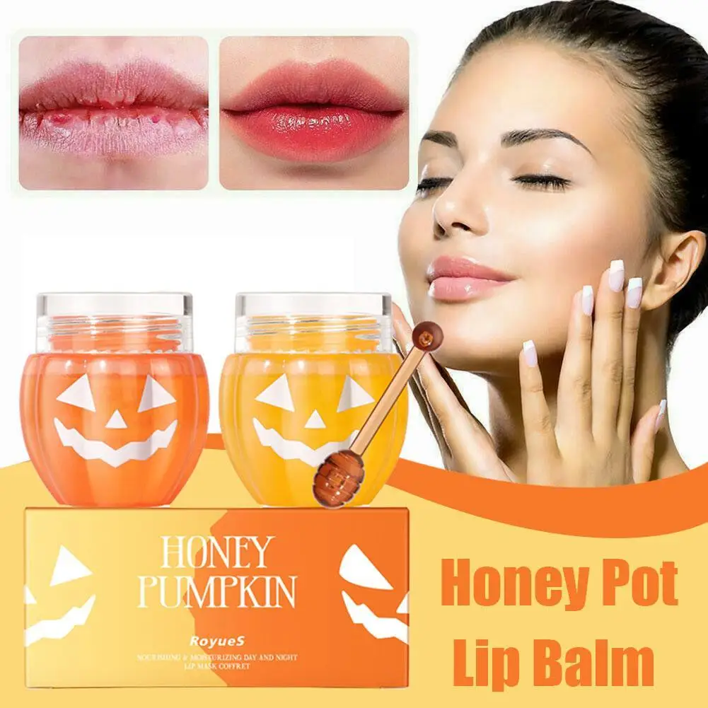 

Honey Pot Lip Balm Lip Balm For Day And Night Repair Pumpkin Jar Design Honey Pot Lip Balm With Wand Halloween Gift For Friends