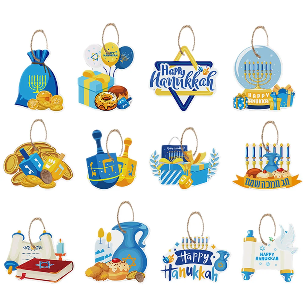 

Hanukkah Cards Pendant Home Decor Hanging Ceiling Sign Paper Hanukkah Party Ornaments Decorate Card Pendant Decorations