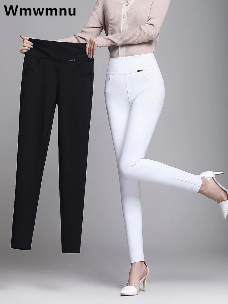 Women Slim High Wasit Pencil Pants Korean Casual Big Size 6xl Pantalones Elegant Office Spodnie Fashion Formal Leggings Trousers