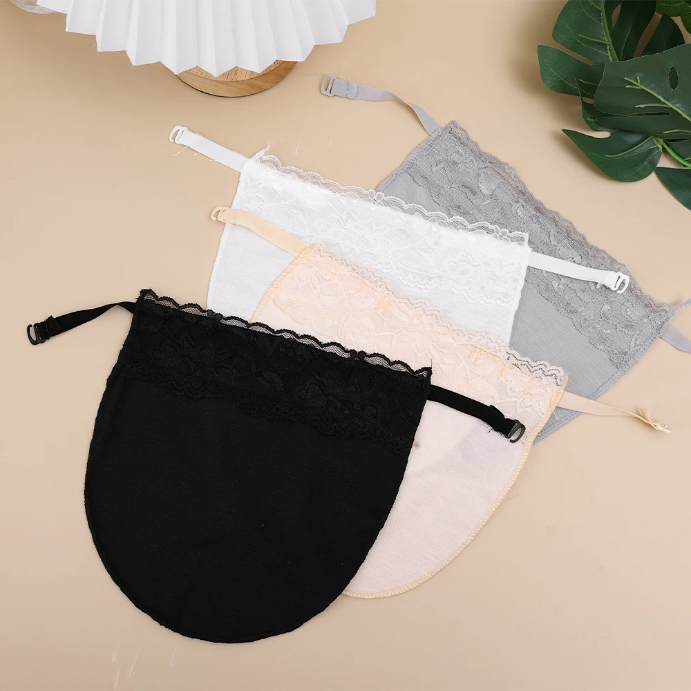 Women Summer Lace Mulberry Silk Cleavage Cover Up Camisole Color Breathable Invisibl Female Easy Clip-on Lace Mock Camisole Bras lace camisole tops