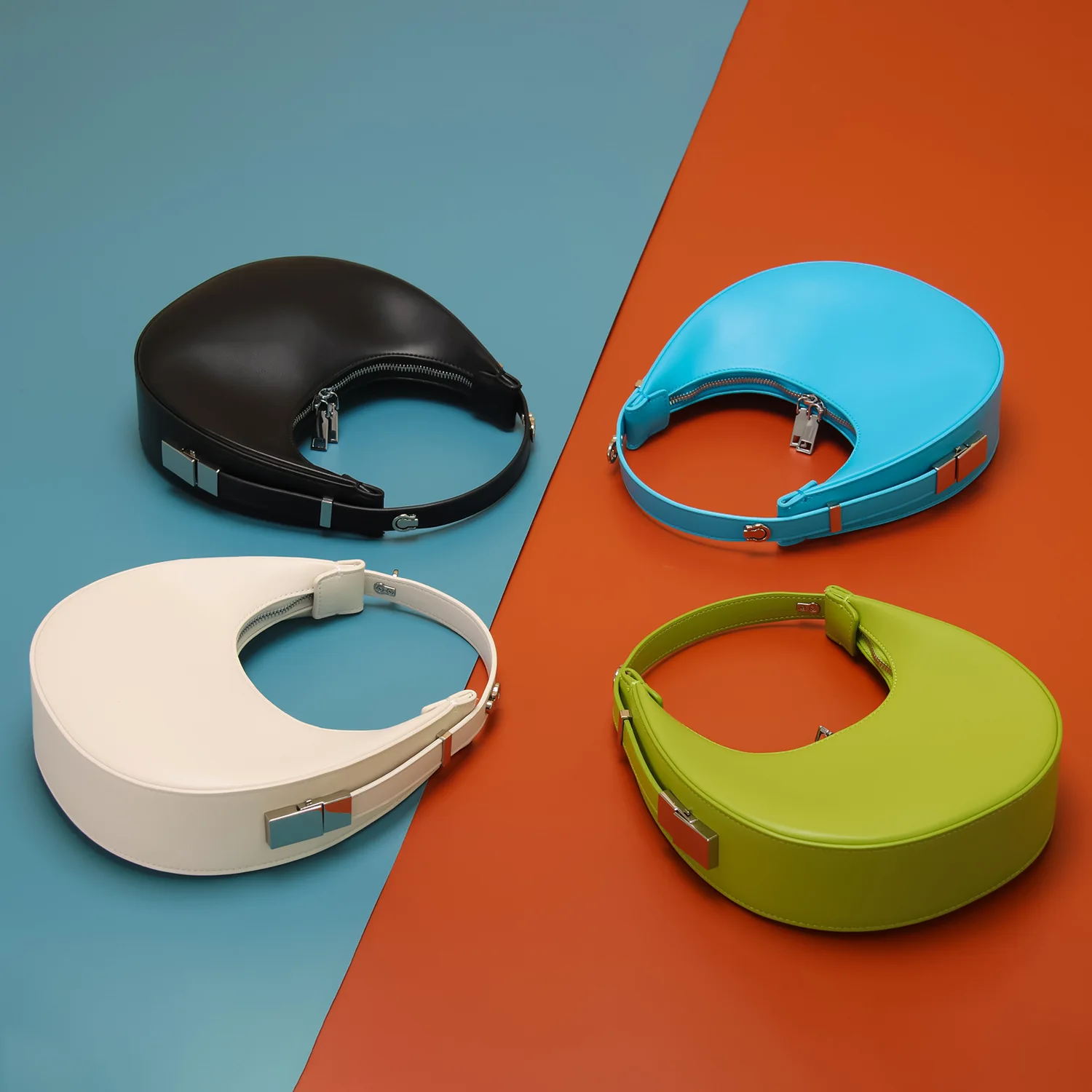 

Женская маленькая сумка в форме полумесяца, однотонная сумка через плечо из искусственной кожи, модная сумка для подмышек, женские сумки на плечо, Новинка лета 2021