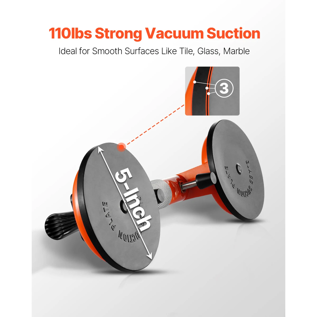 SucceBuy 2 Packs Stone Seam Joiner 180°Adjustable Seamless Seam Setter with 5 in Vacuum Suction Cups Installation Tool for Tile — view 2